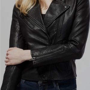 NEW BLANK NYC WOMEN'S BLACK FULLY LINED FULL ZIP FAUX LEATHER. SIZE M